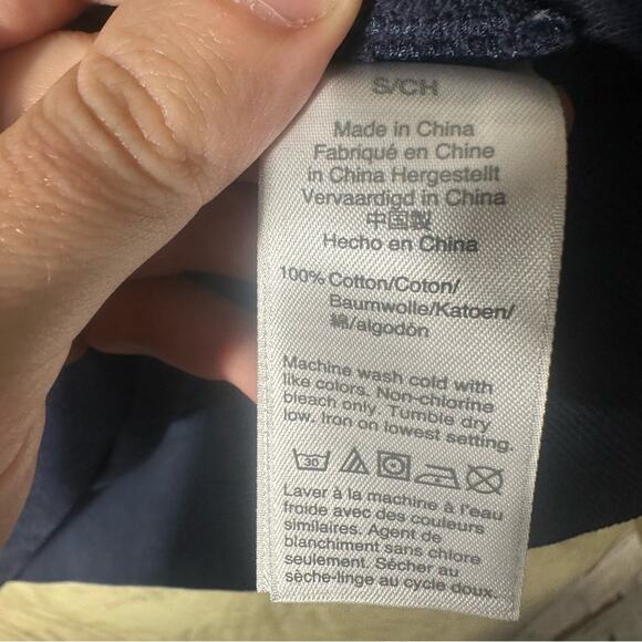 NEW J.Crew Garment-Dyed V-neck Hoodie in Original Cotton Terry Navy Size Medium - Picture 10 of 10